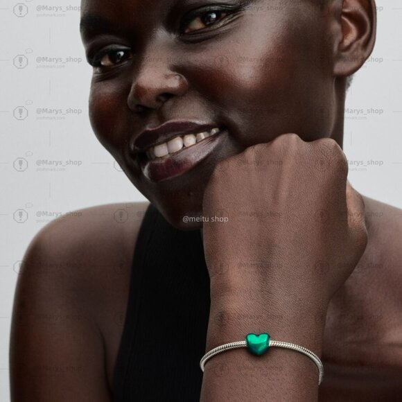 Pandora Metallic Green Heart Charm - Picture 6 of 6